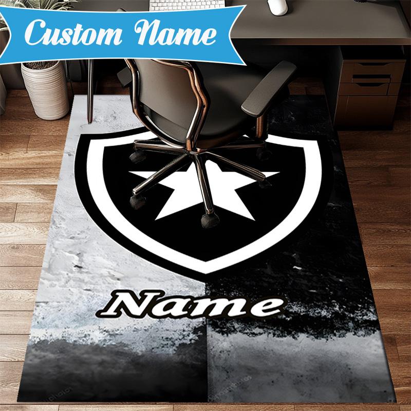 Custom Name Botafogo Emblem Pride Rug Game Carpet, Floor Mat for Bedroom Living Room Entryway Rug, Home Decor Idea Gift for Christmas birthday