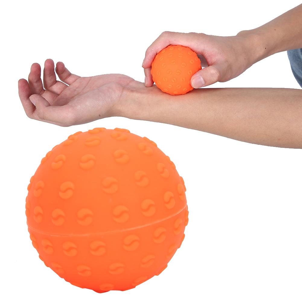 Minge de masaj Fascia din silicon, minge de masaj pentru fitness, yoga, pentru exerciții fizice, pentru corp, umăr, mână, portocaliu