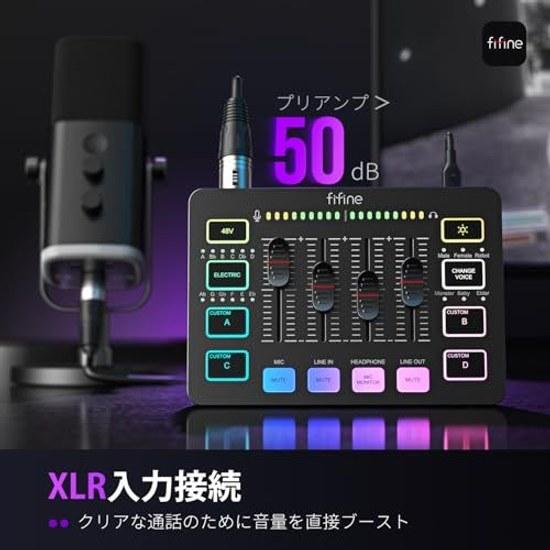 FIFINE Audio Interface XLR AUX