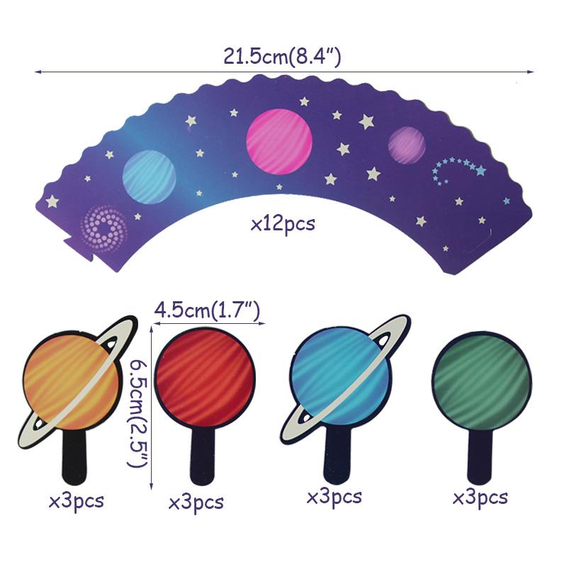 65pcs Space Galaxy Party Disposable Tableware Set Outer Space Theme Birthday Party Decoration Solar System Planet Paper Plates