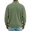 Men's Corduroy Long Sleeve Mock Neck Pullover with Front Pocket Casual Retro