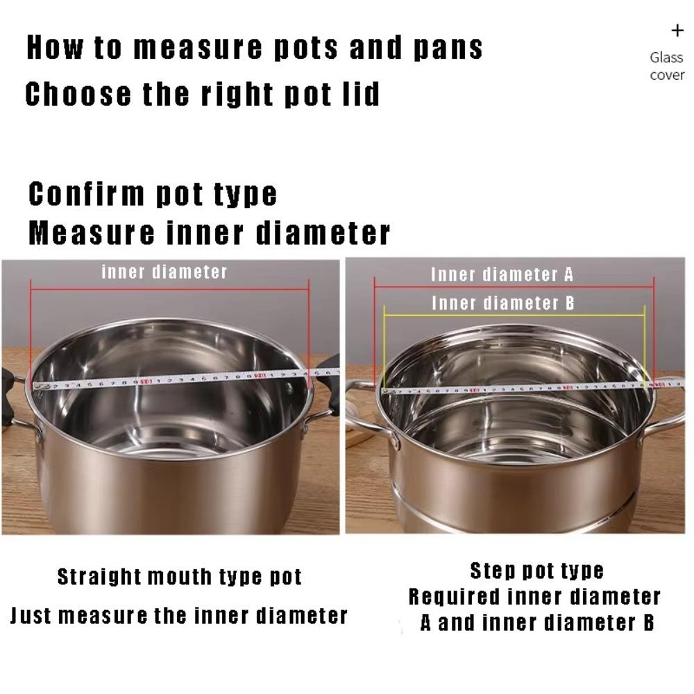 16-34cm Gehärtetes Glas Topfdeckel Edelstahl Wok Pfanne Deckel Kochgeschirr Teile Küchenzubehör
