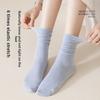 5 Pairs of Female Autumn and Winter Gift Box with Rolled Edge Loose Mouth Boneless Pure Color Simple Tube Pile Socks