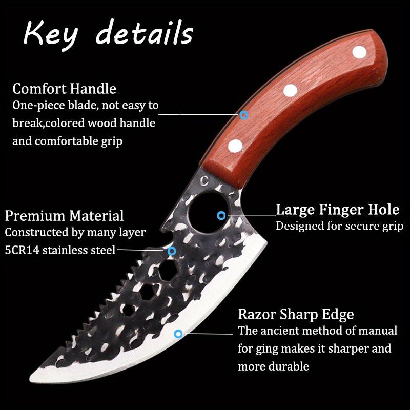 Stainless Steel Boning Knife With Knife Sheath Professional Kitchen Chef Knife Handmade Forged Knife Barbecue Knife