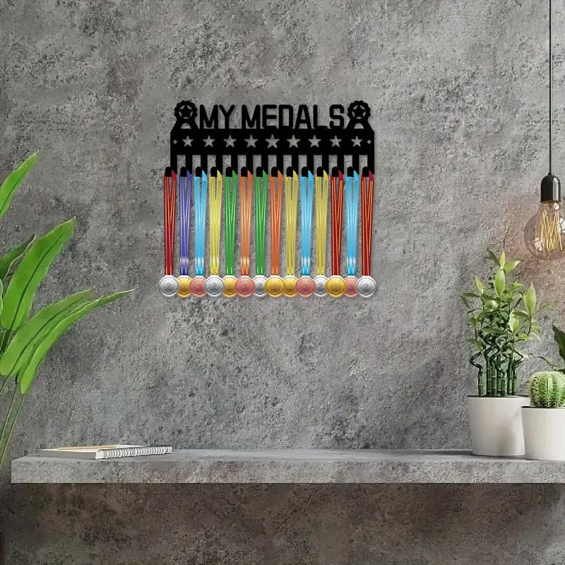 1Pcs Medal Display Hanger Sports Metal Wall Hanging Rack Key Hook Tie Rack Suitable For Sports Awards And Decorative Medals