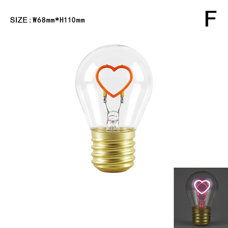 

A70 5V Rechargeable Light Bulb With One Arrow Through The Heart Modeling Plasti Dimmable Creative Decorative Desk Bedroom Lamp