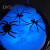Halloween Witch Cauldron Set DIY Plastic Black Pot with Artificial Spiders Light Up Bubble Witch Cauldron for Halloween Kitchen Table Decor