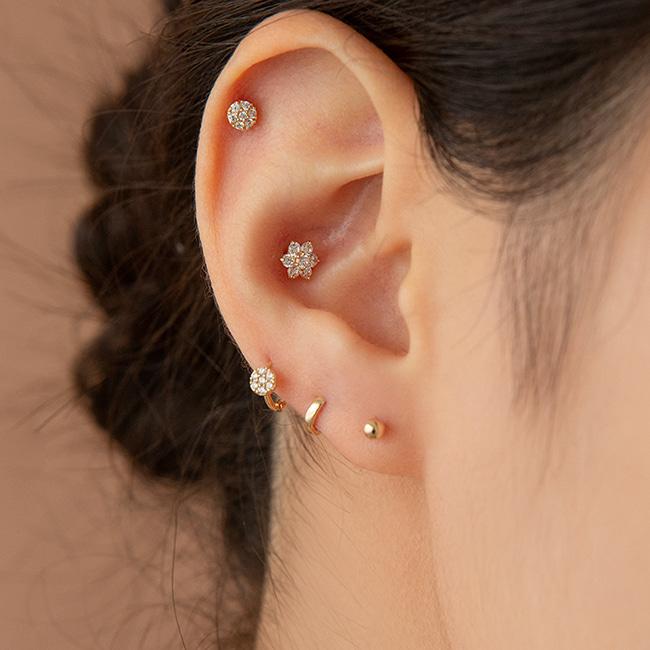 Lunne 14K Rounded Cubic Piercing (14K Gold) #W13