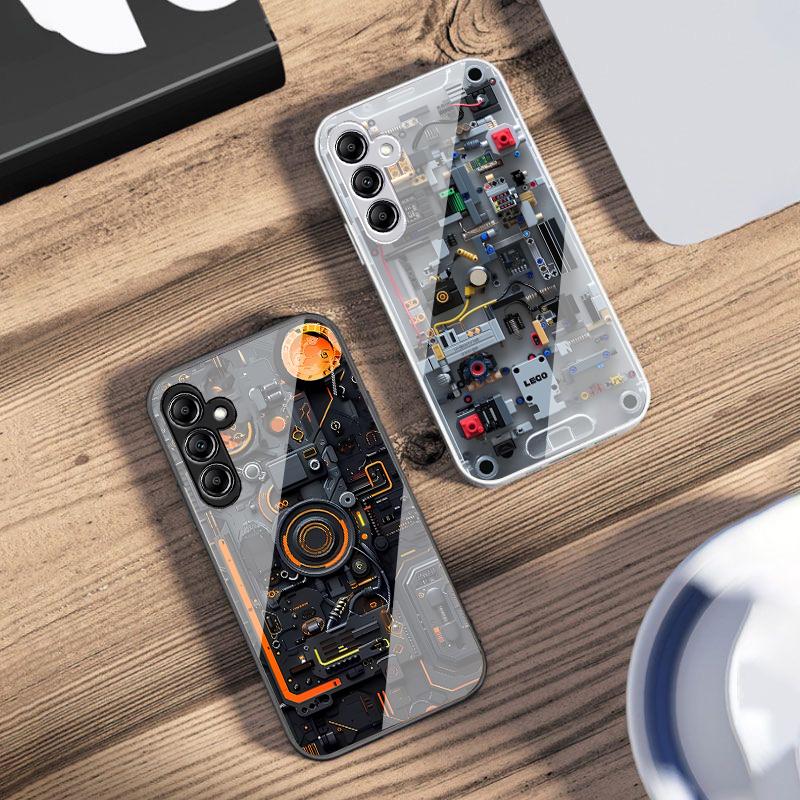 Dispozitiv Mecanic Negru Pentru Samsung Galaxy A14 4G 20 30 52 20S 21S 22 A32 33 34 42 50 51 53 54 70 71 72 73 5G Carcasă Telefon Sticlă