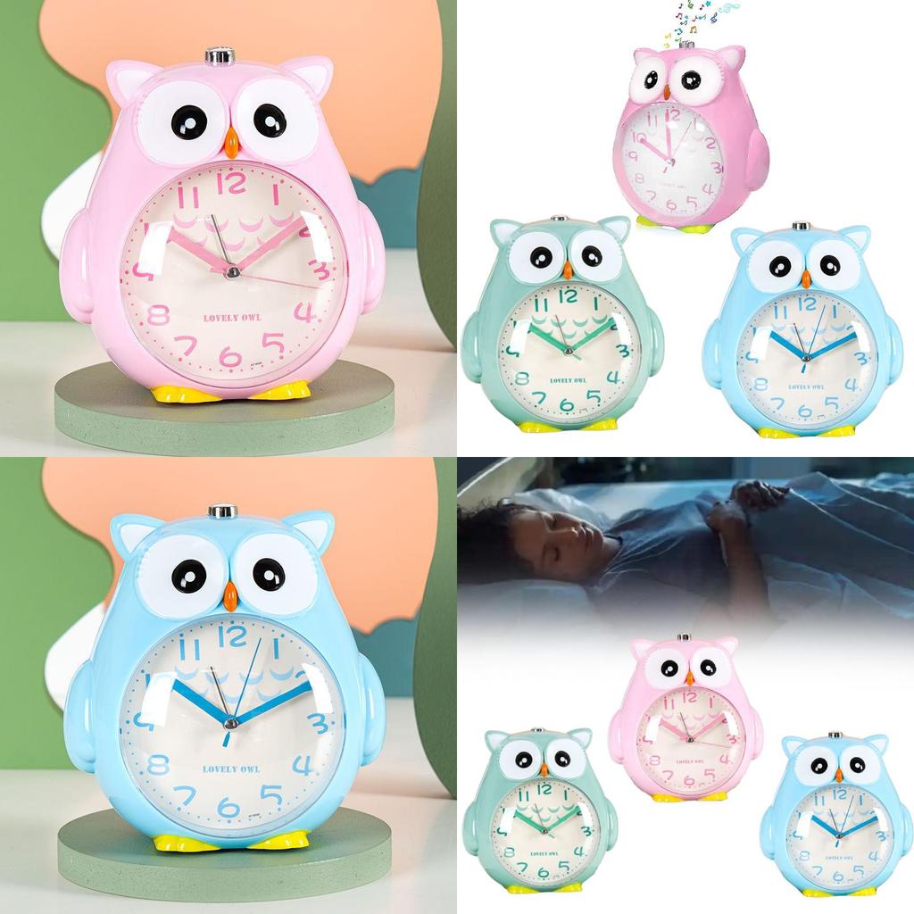 Owl Cartoon Silent Night Light With Talking Childrens Alarm Clock For Bedroom Decor