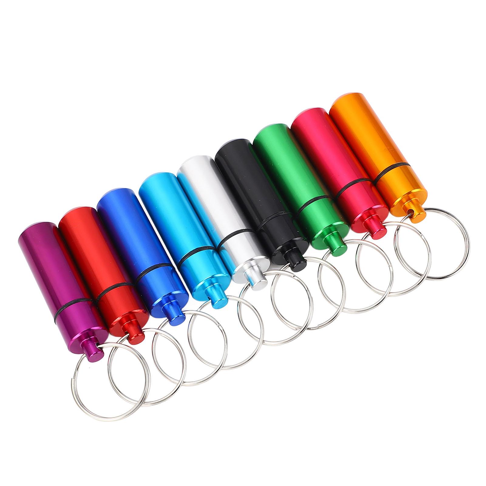 

9 шт. Водонепроницаемый мини-алюминиевый органайзер для таблеток с брелоком, держатель для лекарств для улицы