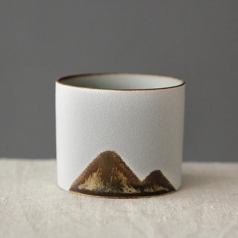Vintage 60/65ML Tea Cup, Office Coffee Water Cup, Ceramic Hand-painted Mountain Shaped Cup, Exquisite Tea and Coffee