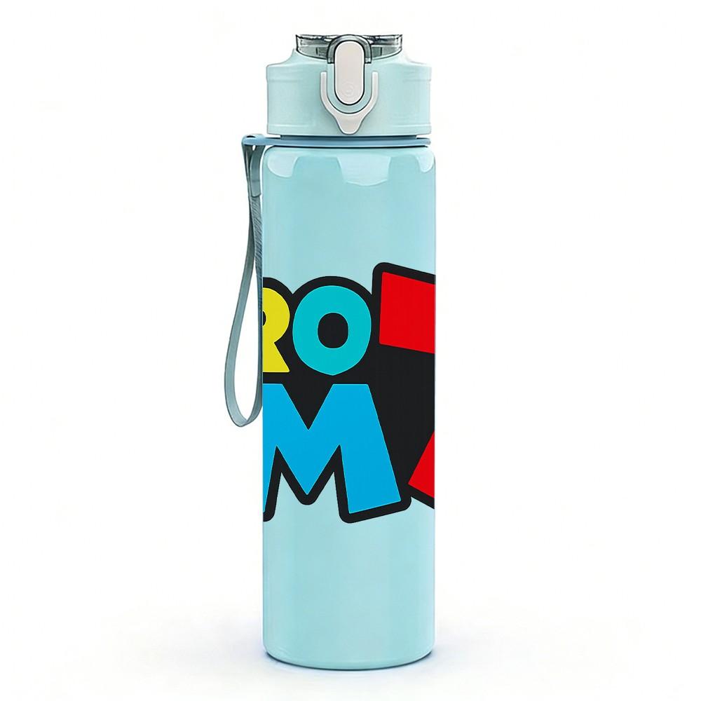 1PC Bro Im Seven Text 750ml Color Plastic Sports Water Bottle Leakproof Flip Straw Lid Suitable for Sports Office Home Use