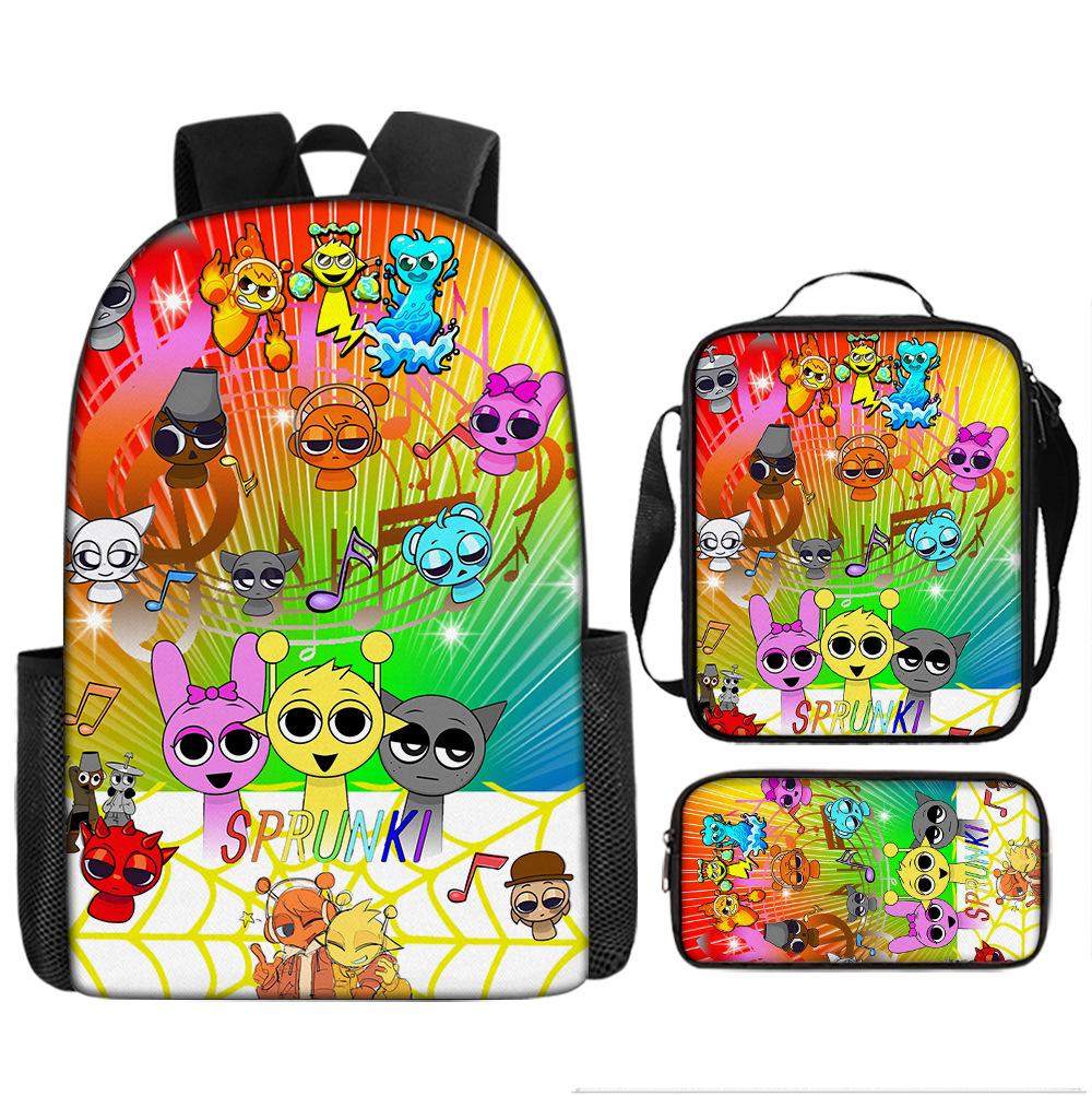 Sprunki Rhythm Box Backpack Primary School Third and Fourth Grades Lightweight Student School Bag
