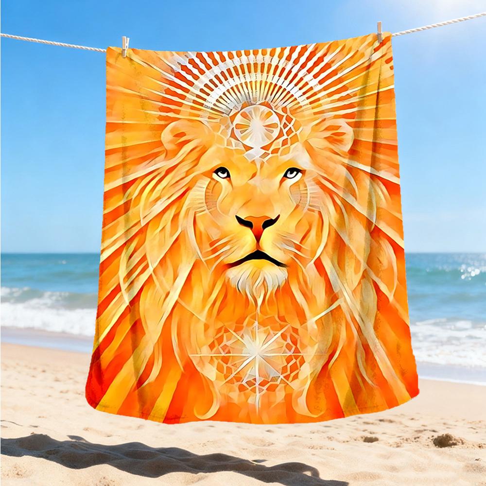 

1pc Lion Outdoor Blanket - Soft Flannel Cozy for Travel & Camping - All-Season Warm Bed Cover, Machine Washable yy251229096 75x90cm