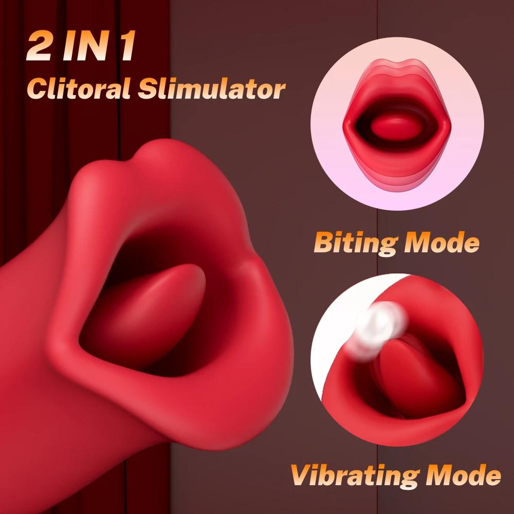 Realistic Dildo Vibrators Sex Toy For Women Tongue Licking Sucking G Spot Vibrator Nipple Clit Clitoral Vibrations Stimulator