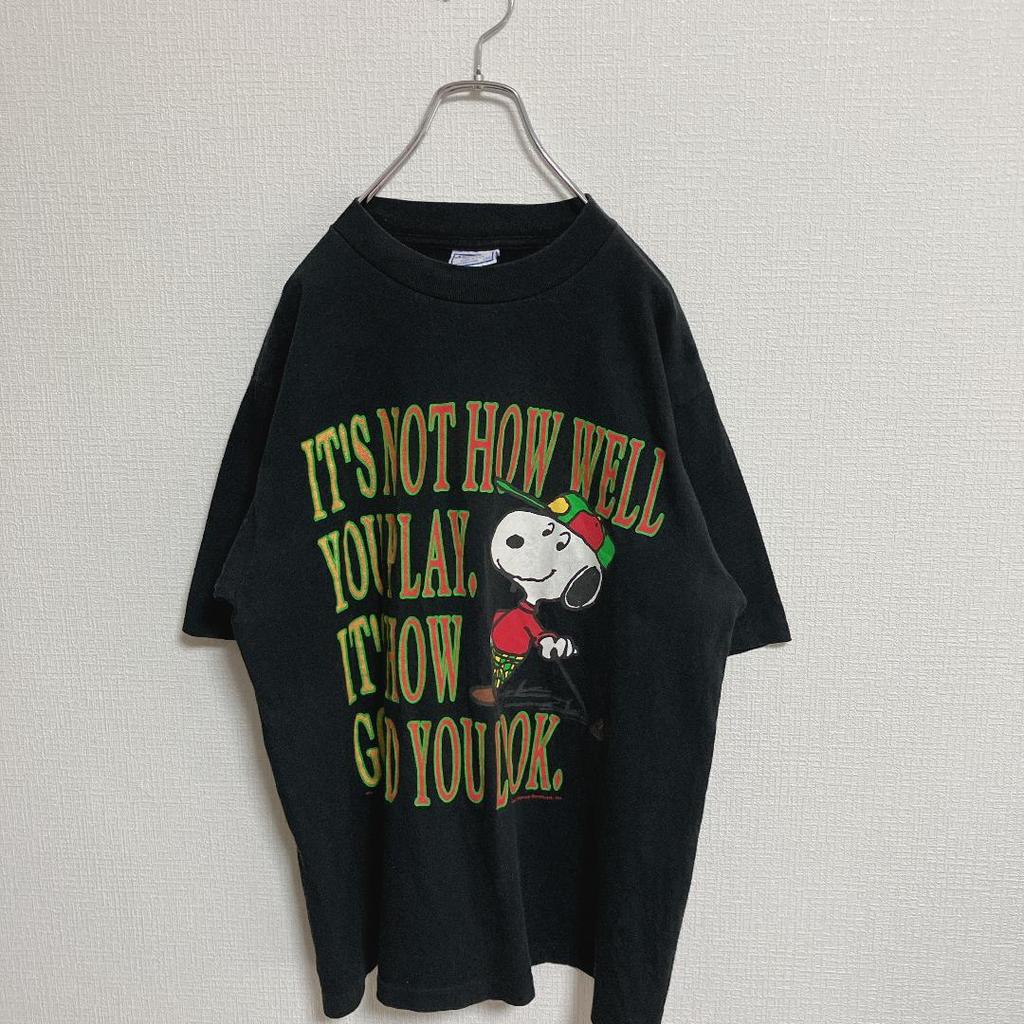 [USED] Made in USA 90s Snoopy T-shirt All Sport Single SNOOPY Made in USA Size 44
