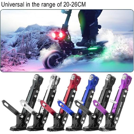 Motorbike Side Kickstand Foot Support for Dualtron 3 Thunder Spider Eagle Pro Scooter Kick Stand Parking Bracket Adjustable, Red