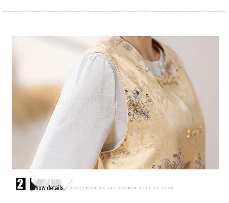 Elegant 2026 Chinese National Style Women's Vest with Embroidery - Perfect for Mother's Day