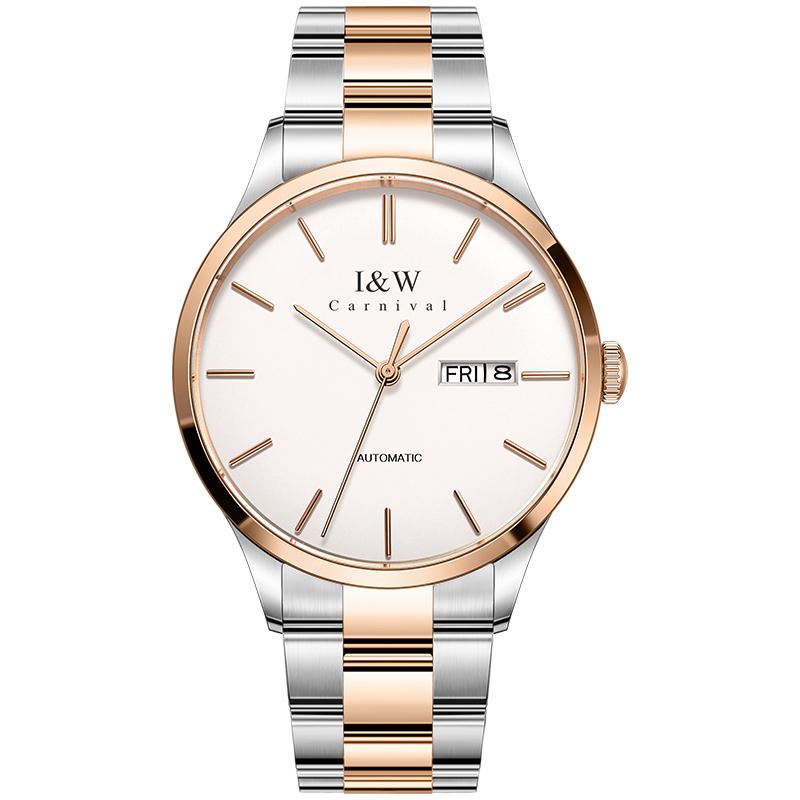 Top Brand Luxury Automatic Mechanical Men's Watch New Seiko Movement Sapphire Crystal Double Calendar Stainless Steel Band 50