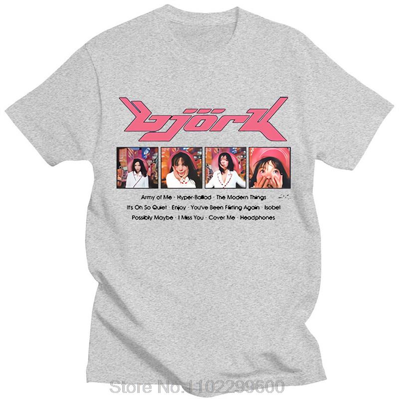 90s Vintage Bjork Music Album Print T Shirt Summer Short Sleeve Tshirt Unisexs Womens Oversized Tshirt Streetwear Unisex tees
