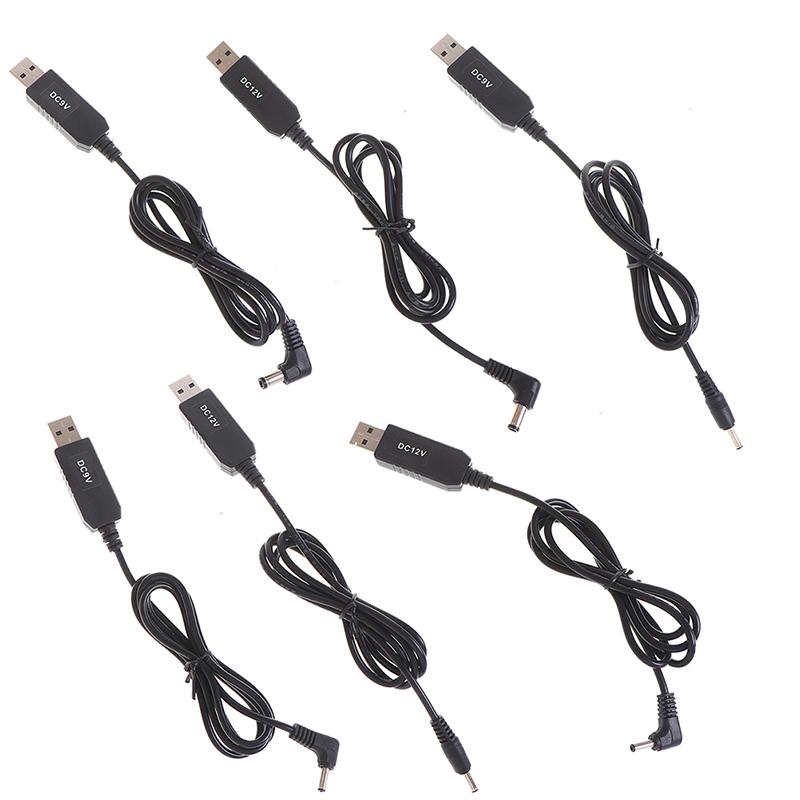 USB Strømforsterkningsledning DC 5V Til 9V 12V Opptrappingsadapterkabel 3.5*1.35mm 5.5*2.1mm