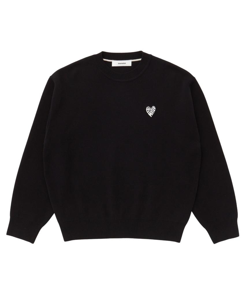 Deomati Mati Heart Wappen Round Knit - Black