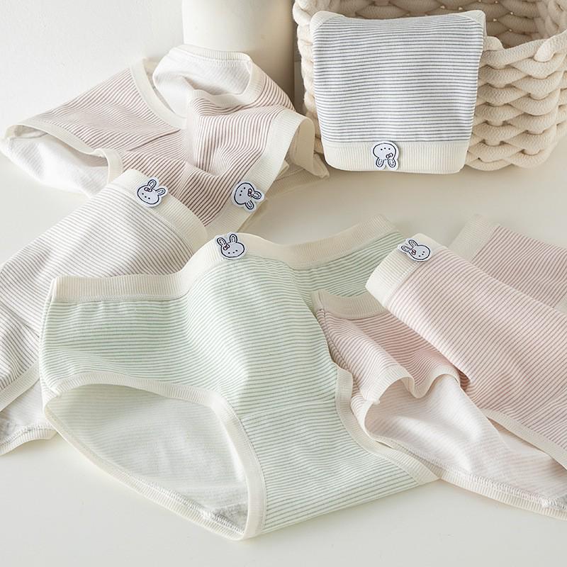 Ladies' Breathable Cartoon Cotton Underwear - Comfortable Antibacterial Waistband Triangle Pants
