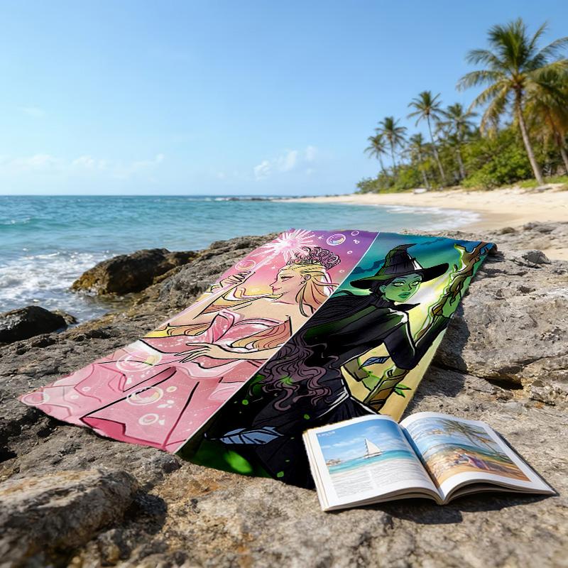 1pc The Wizard of Oz2 Beach Towel, Beach and Seaside Swimming Pool Equipment, Fashion Pattern, Rectangular, Travel Essentials