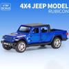 Schaal 1/32 Jeep Wrangler Gladiator pick-up truck, legering automodel gegoten metalen speelgoed terreinvoertuigen met geluid en licht collectie kindercadeau