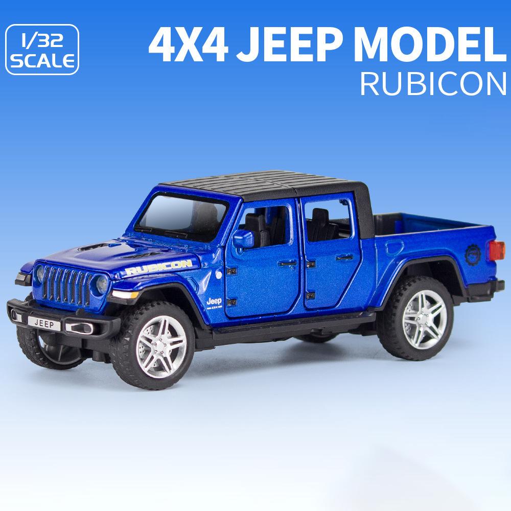 Schaal 1/32 Jeep Wrangler Gladiator pick-up truck, legering automodel gegoten metalen speelgoed terreinvoertuigen met geluid en licht collectie kindercadeau