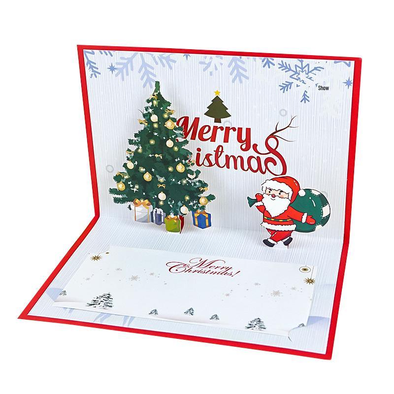 3D Pop-up Christmas Card with Custom Envelope and Hot Stamping