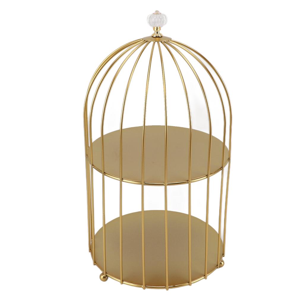 Bird Cage Cosmetic   Gold Space Saving Iron Unique Multifunctional Birdcage Makeup Display Rack for Bathroom