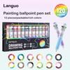 Languo 120/30 Color Ballpoint Pen 0.8mm Soft Grip Press Cartoon Multicolor Writing Drawing Gel Pens School Supplies Stationery