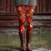 Women's Casual Fashion Outdoor Christmas Printed Slim Elastic Yoga Pants Cropped Pants