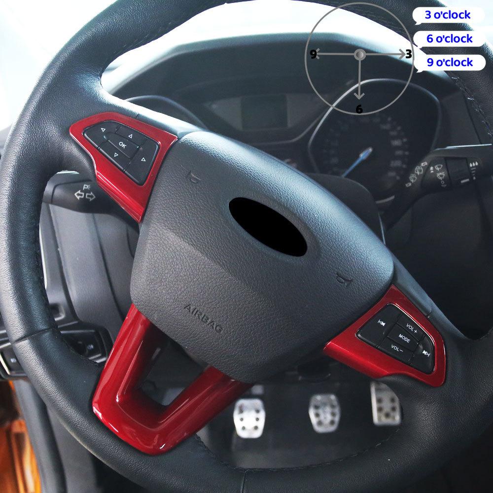Steering Wheel Decoration Moilding Frame Cover Trim for Ford Focus 3 MK3 2015 2016 2017 2018 Car Interior Style