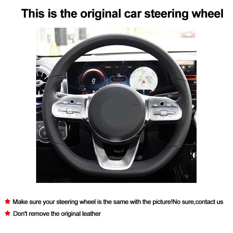 Hand Sewing Car Steering Wheel Cover Suede Cow Leather For Mercedes-Benz A-Class W177 C-Class W205 E-Class W213 S-Class W222 GLC