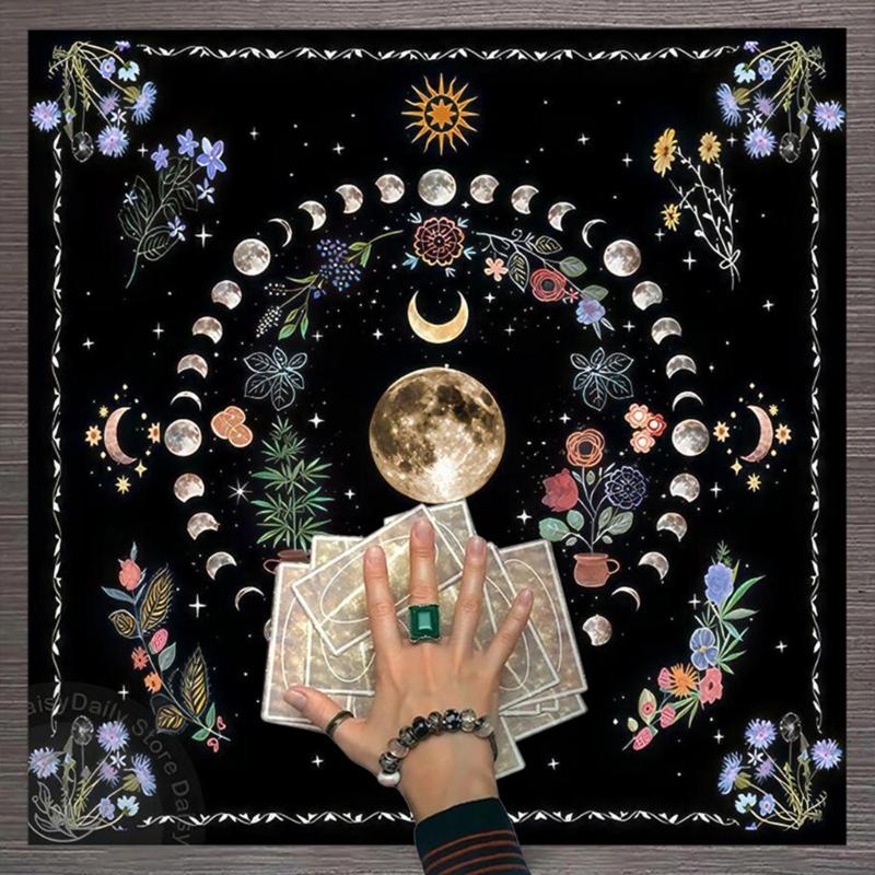 50x50/60x60/75x75cm Tarot Tablecloth Mat Geometric Divinations Table Cloth Board Game Oracles Card Pad Rune Support Mat