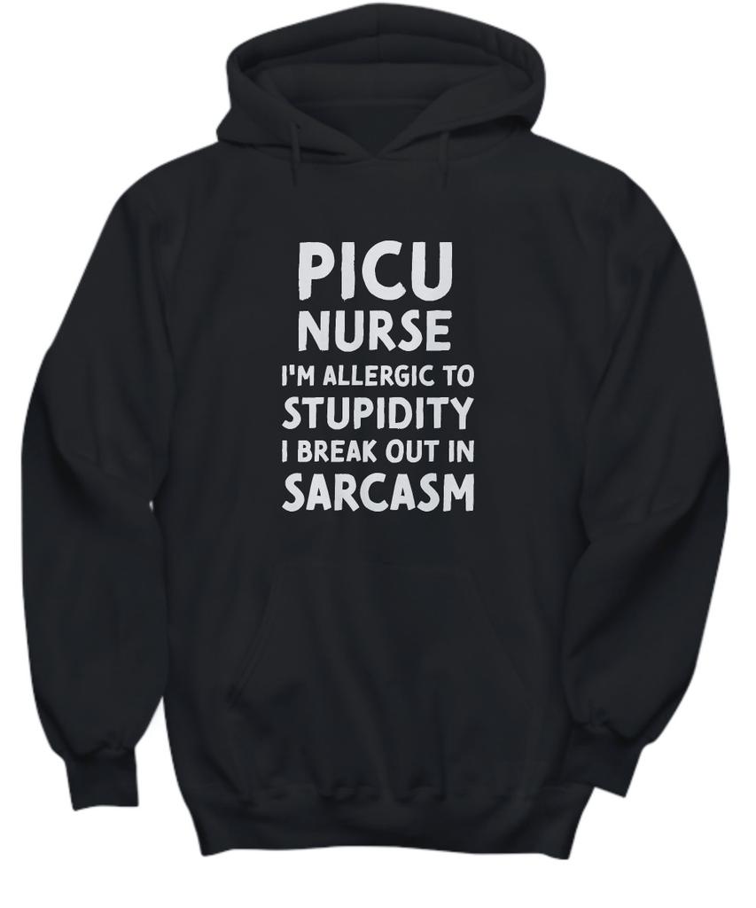 PICU Nurse Hoodie Pediatric Intensive Care Unit Sweatshirt Funny Gift Her Him