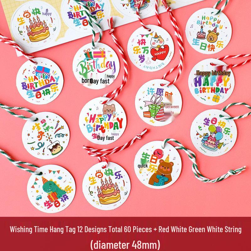 Birthday Return Gift Hang Tag for Kids - Double Full Moon Design