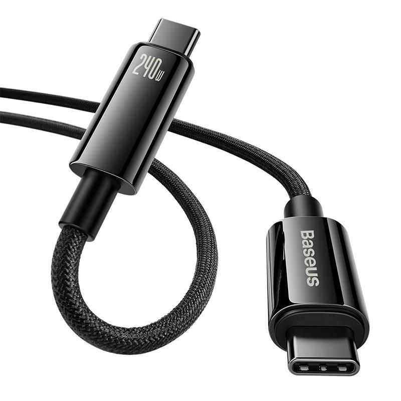 Baseus Tungsten Gold 240W 1M USB-C To USB-C Cable (Black)