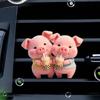 2pc Cute Piglet Drinking Bubble Tea Acrylic Car Air Vent Clip Fragrance Diffuser, Car Air Freshener Vent Clip, Car Interior Decor