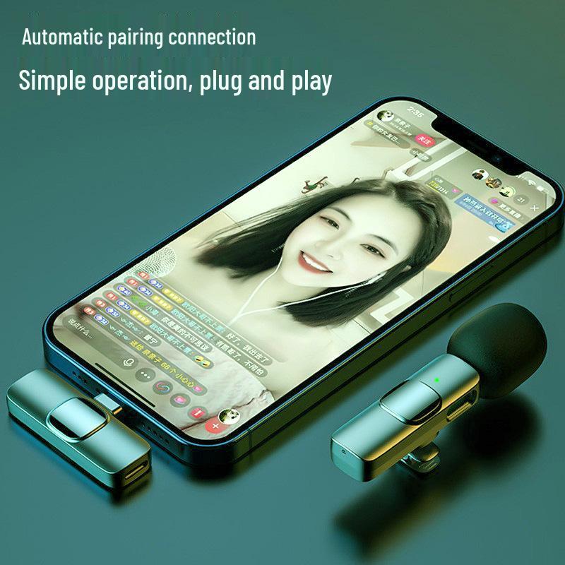 New K8K9 Wireless Lavalier Microphone for Mobile Phone Live Streaming, Outdoor Use, and Mini Wireless Lavalier Applications