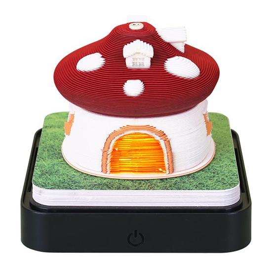 2026 Tidsstycke Kalender 3D Självhäftande Notislappar Bordskalender med LED-ljus Memoblock Konst Veckokalender Pappersskulptur Gåva till Kollega Vän Skrivbord