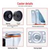 3/4/5 Inch Medium All-Iron Swivel Casters with Through-Hole, Double Axle, High Temp Resistance, Load-Bearing, and Wear-Resistant.