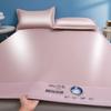 Foldable Washable Summer Ice Silk Cooling Mat Non-Slip Breathable Bed Pad with Pillowcases for Home Dormitory Daily Sleeping