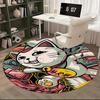 1pc Anime Cat Round Carpet - Office Chair Mat, Non-Slip Rug for Home Decor, Living Room, Bedroom