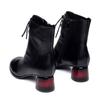 fashion Women Pointed Toe Ankle Boots Brand New Mid Heels Leather Shoes Casual Walking Shoes Woman Winter 2024 Trend Lace Up Botas Mujer
