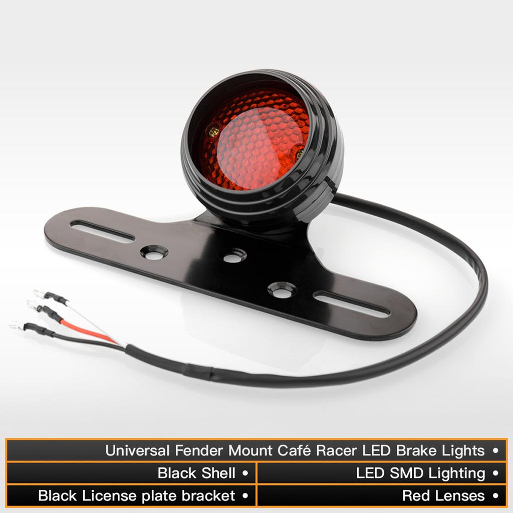 Motorcycle Tail Light Brake Light with License Plate Bracket Integrated Running Lamp Universal