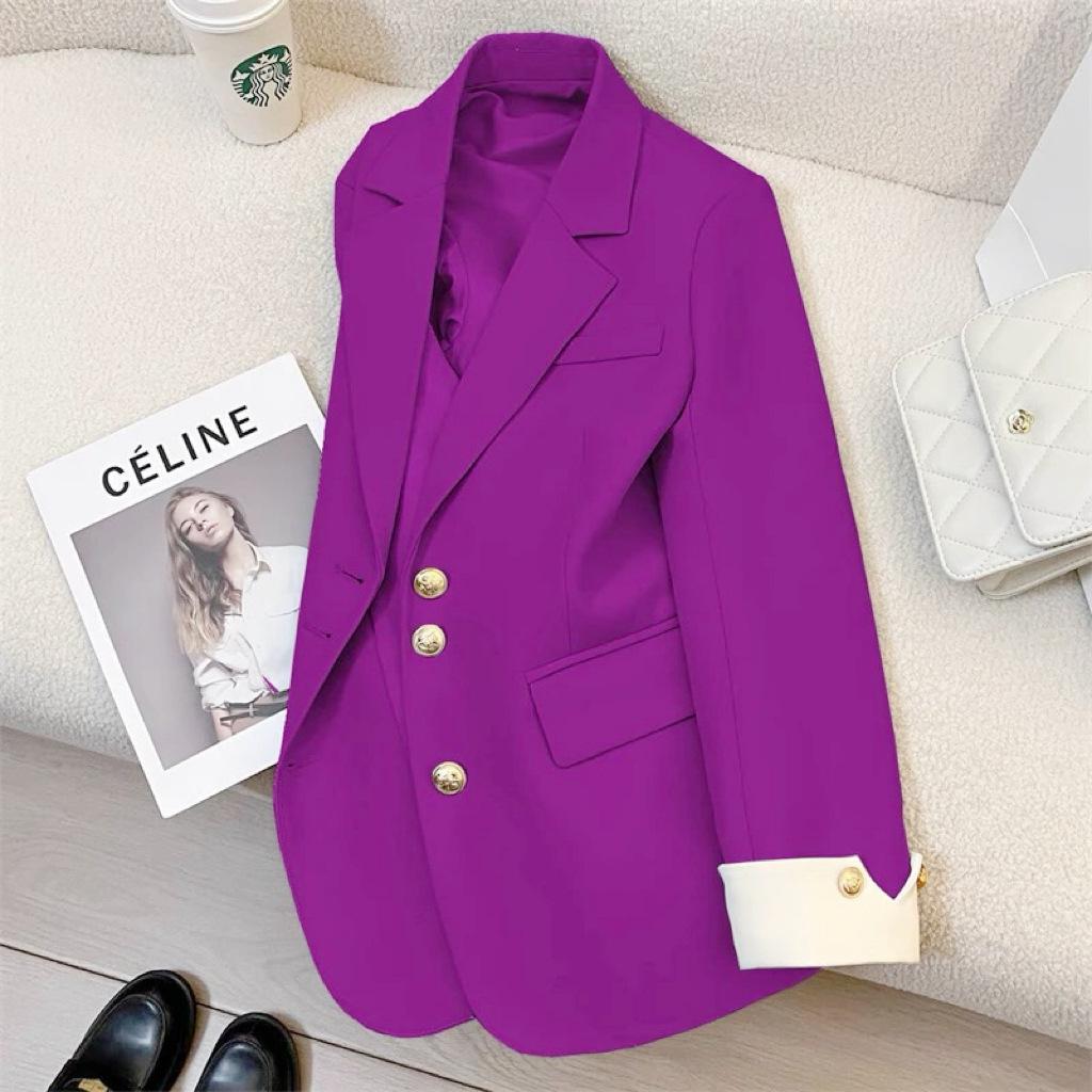 Spring/Autumn 2025 Korean-Style Loose Fashion Suit Jacket - Versatile Casual High-End Design